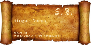 Singer Norma névjegykártya